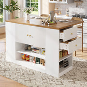 Isola da cucina pieghevole con contenitore in MDF e metallo bianca