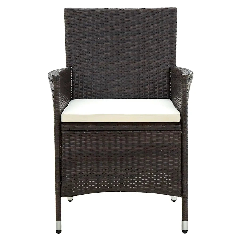 Set Mobili da Giardino 5 pz con Cuscini in Polyrattan Marrone 3094819