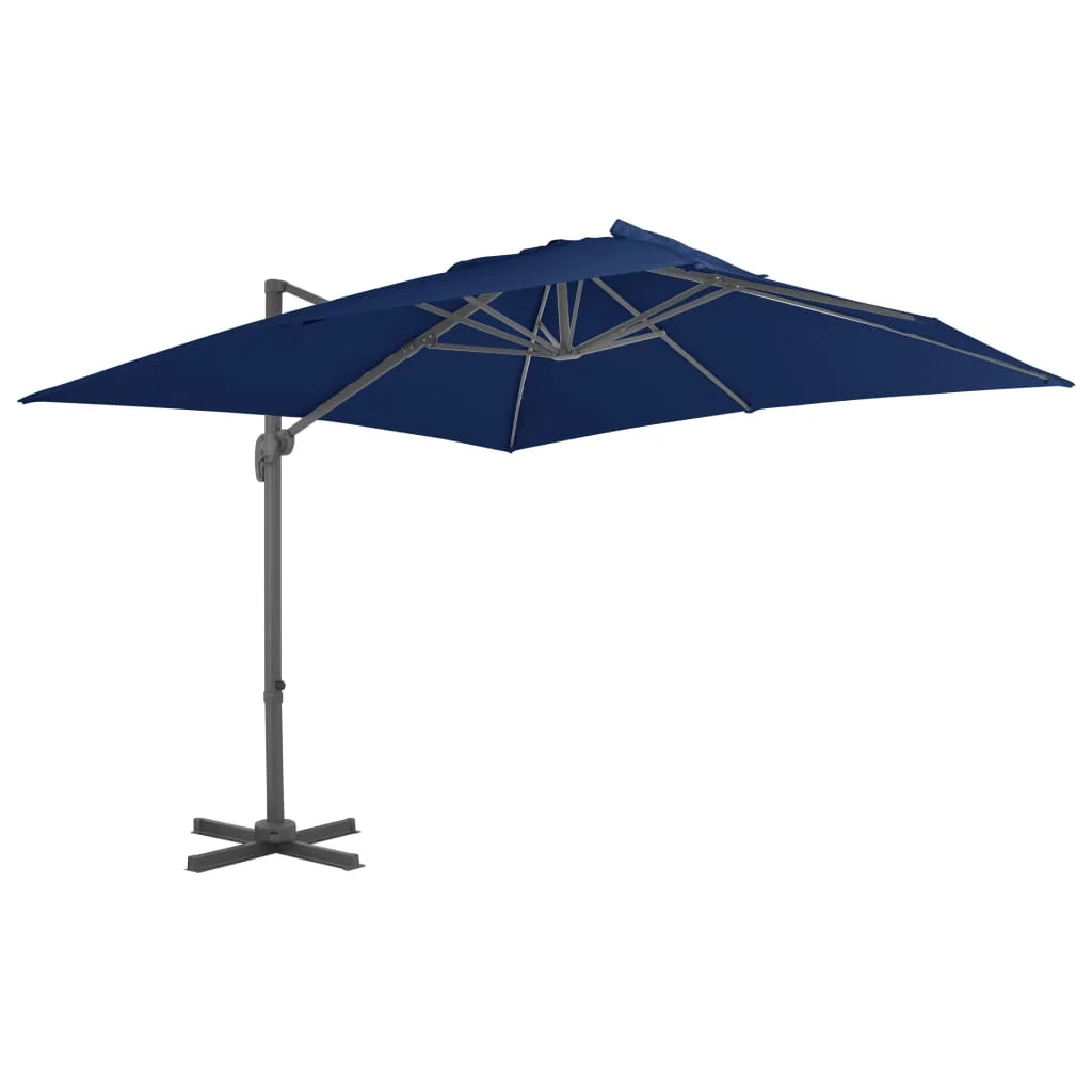 Ombrellone a braccio con palo in alluminio 3 x 3 m azzurro 02_0008483