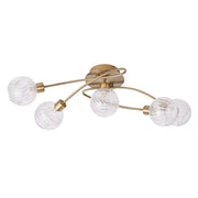 LÚZETE - LAMPADA DA SOFFITTO 5 LUCI QUINN IN PELLE