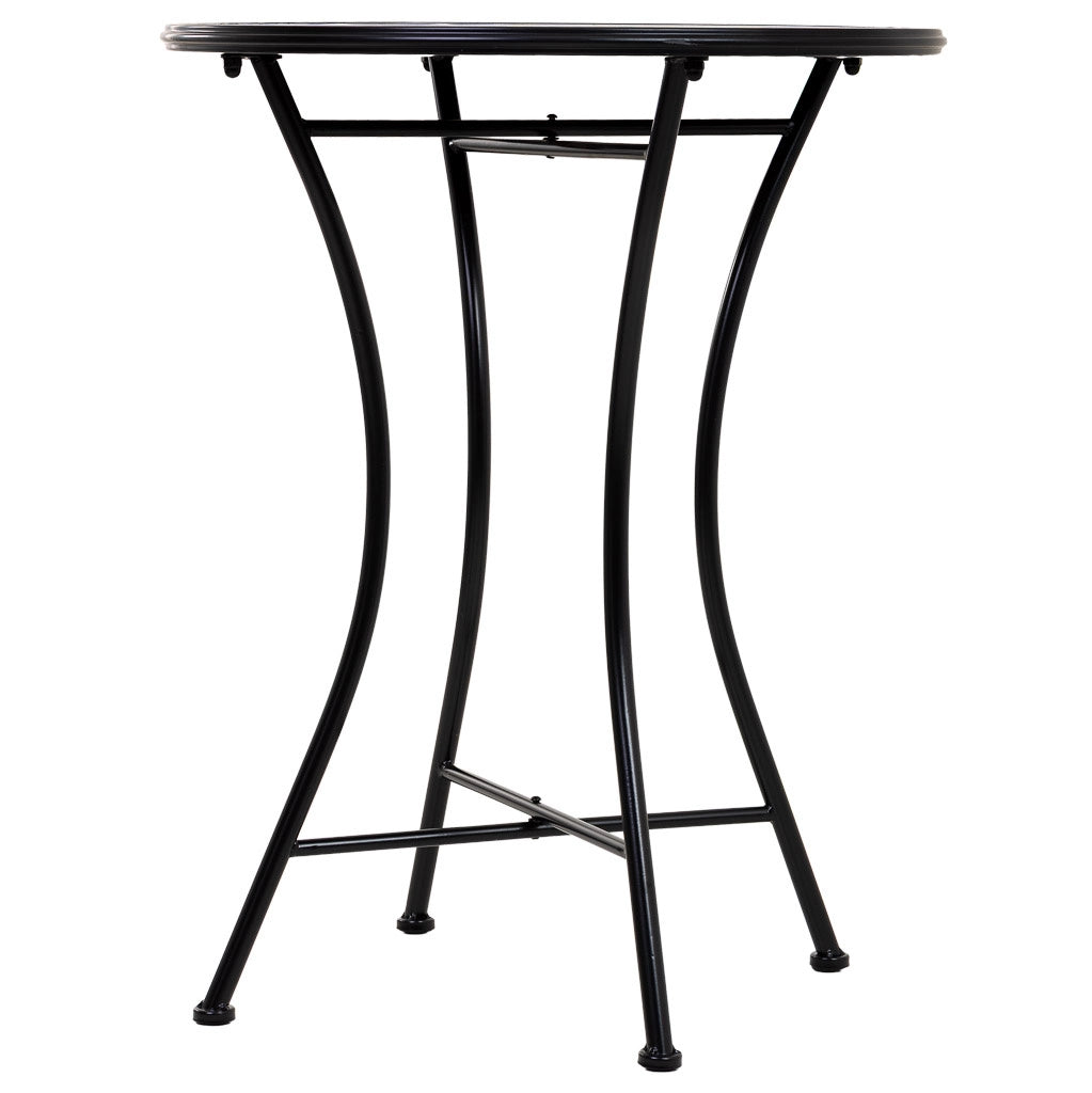 Tavolo + 2 sedie in ferro battuto, D60x75h-sedia(2): D38x46-90h Nero