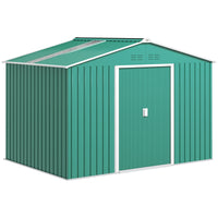Casetta Box da Giardino Porta Attrezzi 277x195x192 cm con 2 Porte Scorrevoli Verde Scuro