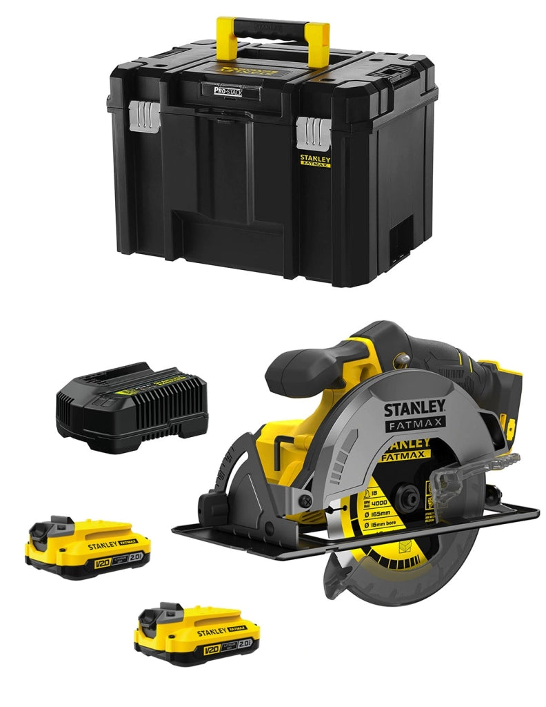 Sega Circolare STANLEY FatMax SFMCS500D2T (2 x 2,0 Ah + Caricabatteria + TSTAK VI)