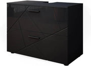 Mobile sottolavabo per bagno Irma, Antracite lucido, 80 x 58.6 cm, adatto per l'installazione sopra il sifone con aperture di aerazione