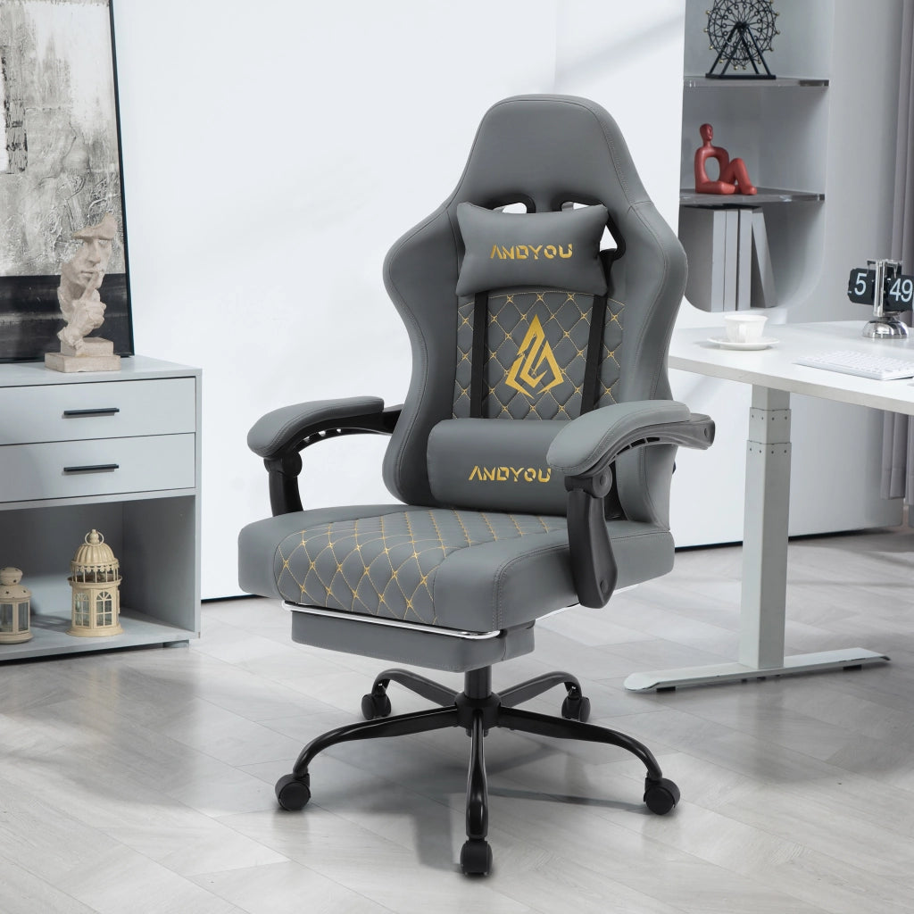Sedia Gaming Ergonomic in Pelle ¨C Zephmum ¨C Grigio