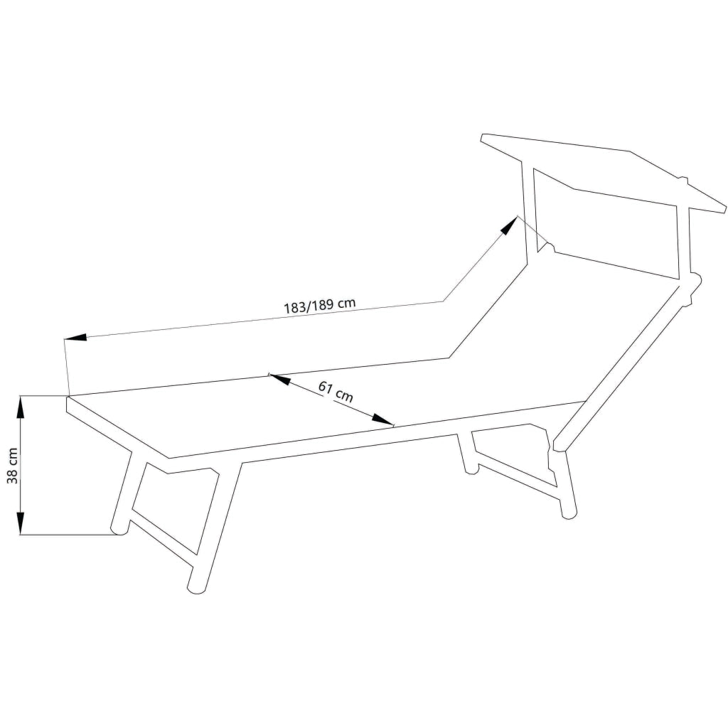 Lettino prendisole da Giardino in Alluminio cm 183x61x38 - MILBURN