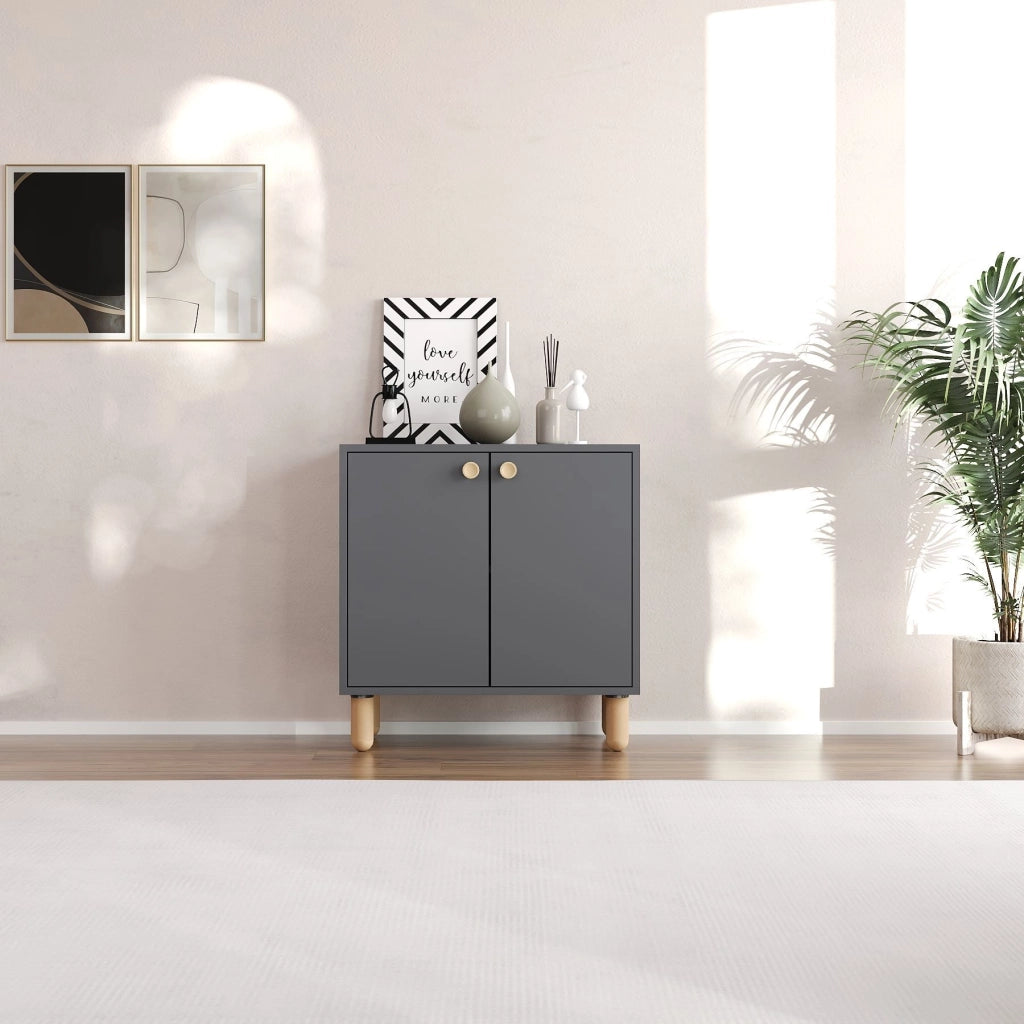 Madia Pontida, Credenza un Ripiano, 72x36x73h cm Nero Antracite