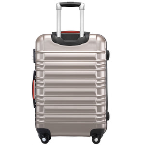 Set 4 Valigie Rigide Trolley Easy Roll Bagaglio a Mano e Stiva da Viaggio in ABS Champagne