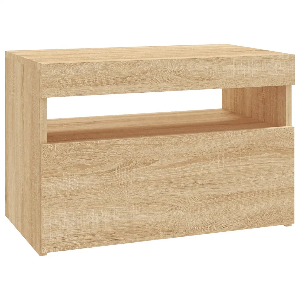 Mobile Porta TV con Luci LED Rovere Sonoma 60x35x40 cm 804415