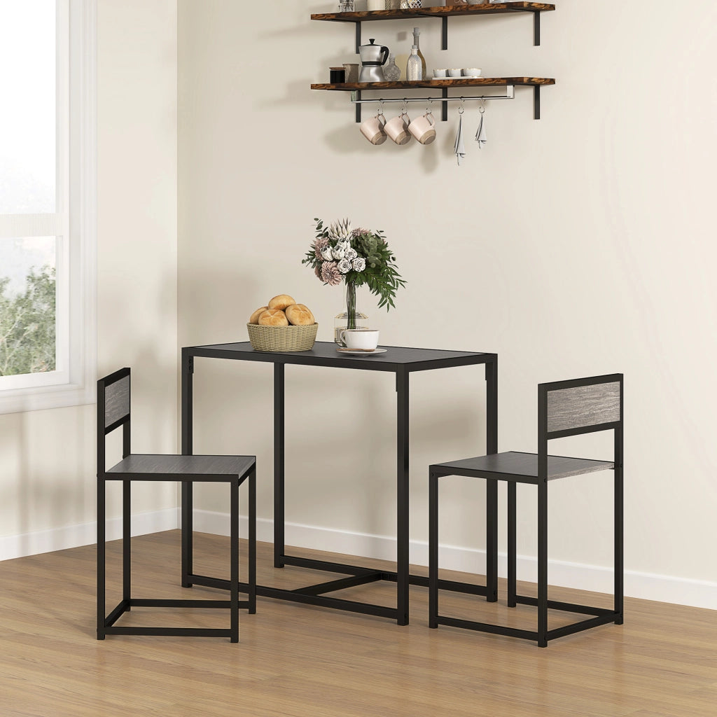 Set tavolo da bar ¨C zephmum ¨C 90x47x76 cm, grigio