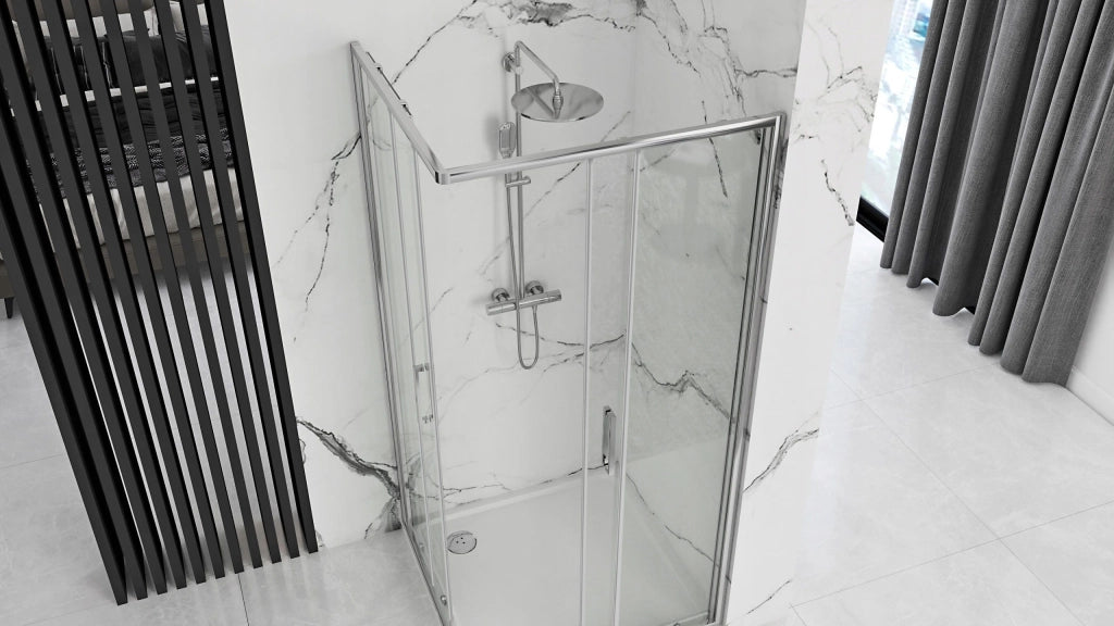 Cabina Doccia Rea Punto 90x90 con piatto doccia Savoy black