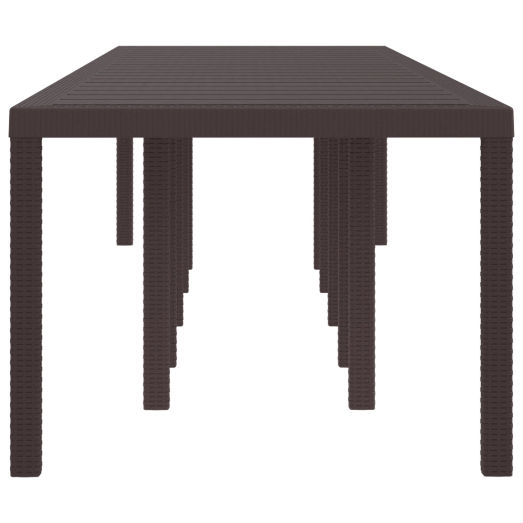 Tavolo da Giardino  Marrone 350x100x73 cm Polirattan