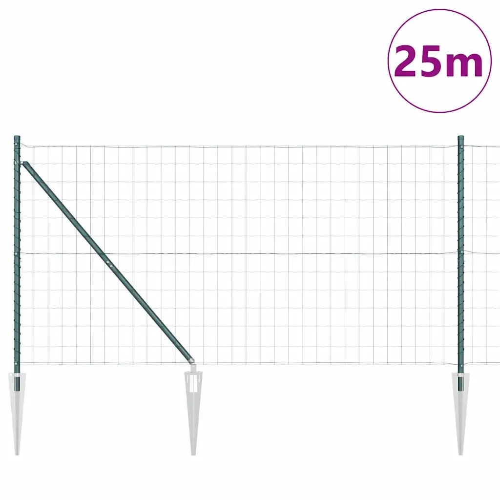 Recinzione con Posto Verde 1 x 25 m Acciaio e PVC