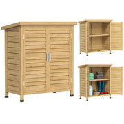 Casetta da Giardino in Legno ¨C zephmum ¨C 87x46,5x96,5 cm 2 Ripiani 2 Porte