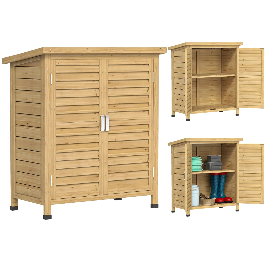 Casetta da Giardino in Legno ¨C zephmum ¨C 87x46,5x96,5 cm 2 Ripiani 2 Porte