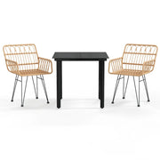 Set da Pranzo da Giardino 3 pz | Set Salotto da Giardino in Polyrattan