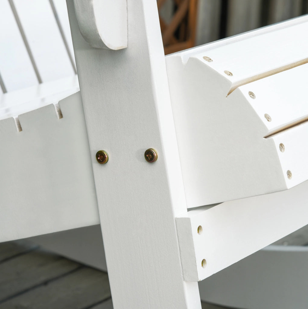 Sedia a dondolo Adirondack in legno 77 x 94 x 97 cm; bianco