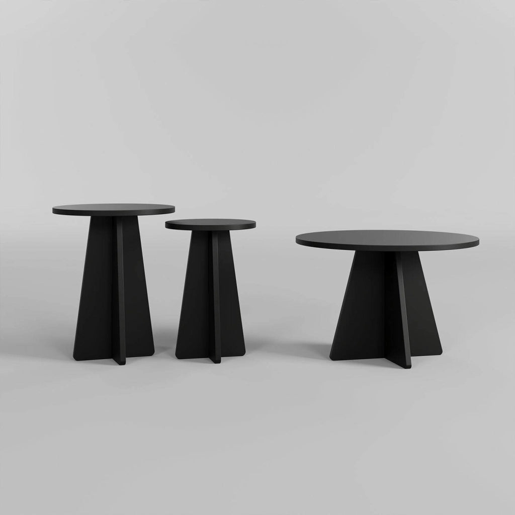 Cargeghe, Tavolino da Salotto Forma Rotonda, 60x60x40h cm Nero