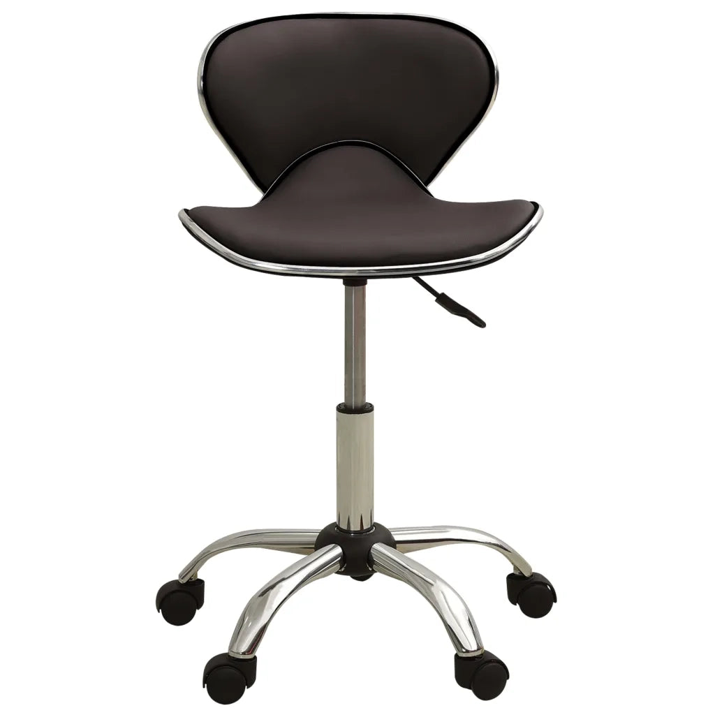 323676  Salon Spa Stool Brown Faux Leather 323676