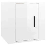 Mobile TV multimediale mensola TV mobile TV sala da pranzo soggiorno camera da letto montaggio a parete lucido 40 x 34,5 x 40 cm bianco 02_0028088