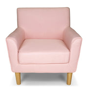 Poltrona in tessuto rosa, piedi in legno naturale - Narciso - PL-NA19FBC