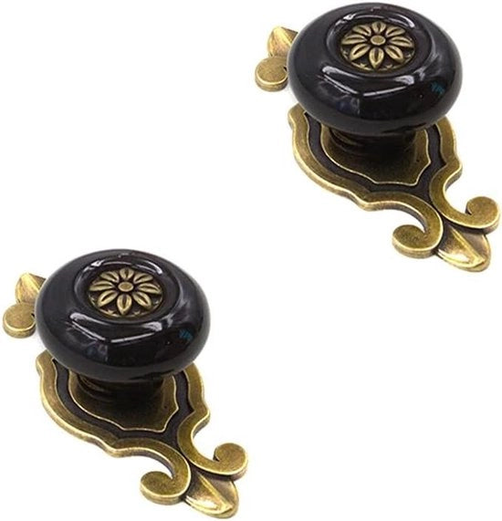 Due maniglie in ceramica retro per porta armadio maniglia per cucina camera da letto bagno - bronzo nero