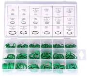 Set di anelli di gomma per autocarri - 18 misure - 270 pezzi - Anelli O in gomma verde per climatizzazione - Kit di ricambio - Materiale duraturo