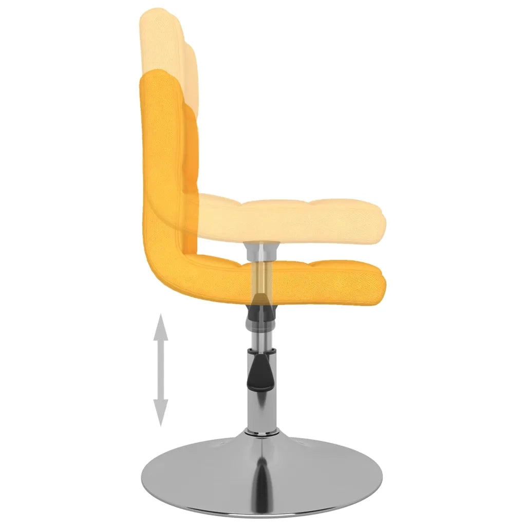 Sedie da Pranzo Girevoli 2 pz Gialle in Tessuto cod mxl 15507