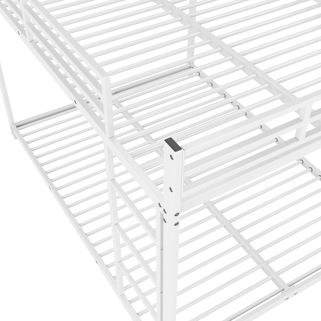 Letto a castello 140x200 cm salvaspazio; struttura stabile; metallo bianco