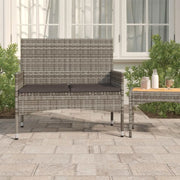 Panca da Giardino a 2 Posti con Cuscini in Polyrattan Grigiocod mxl 95472