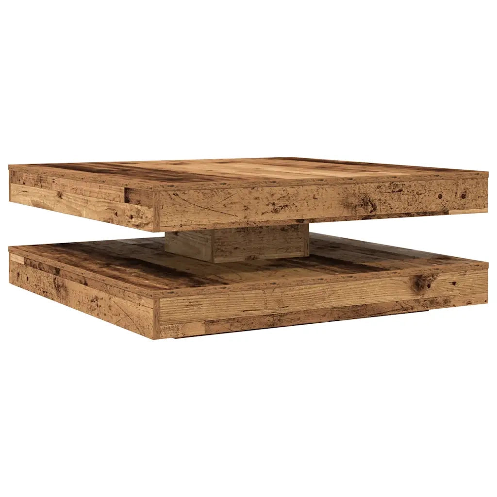 vidaXL Tavolino da Caffè Girevole a 360 Gradi Antico 90x90x34,5 cm