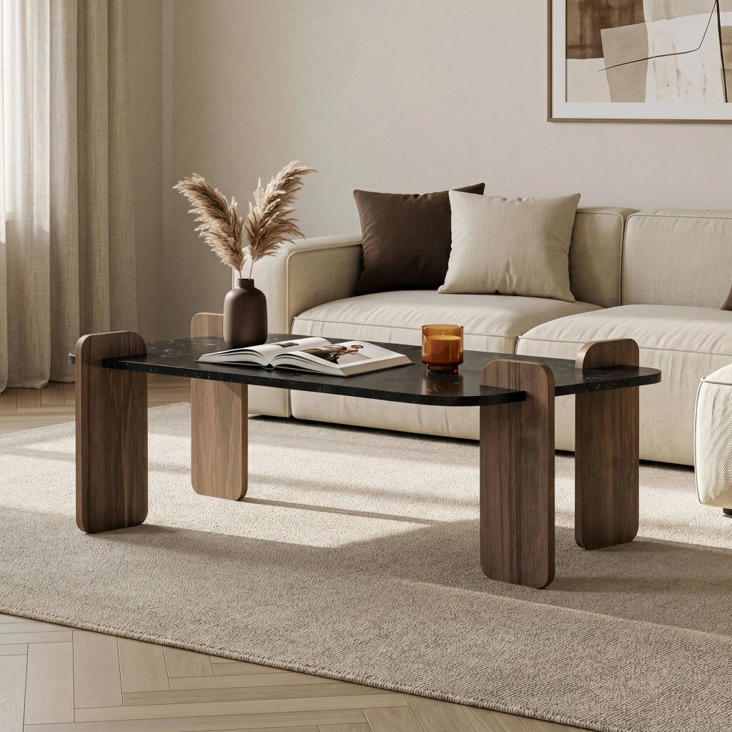 Tavolino in legno "Renard" - 120 x 60 x 35 cm - Nero