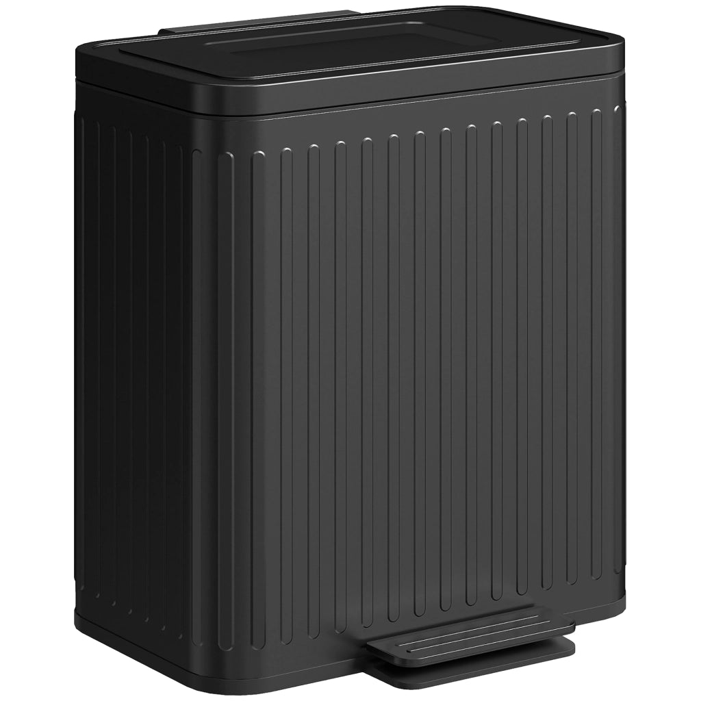Bidone doppio per cucina ¨C zephmum ¨C 2x20L, interno estraibile, pedale, 45.5x36.5x51cm, nero
