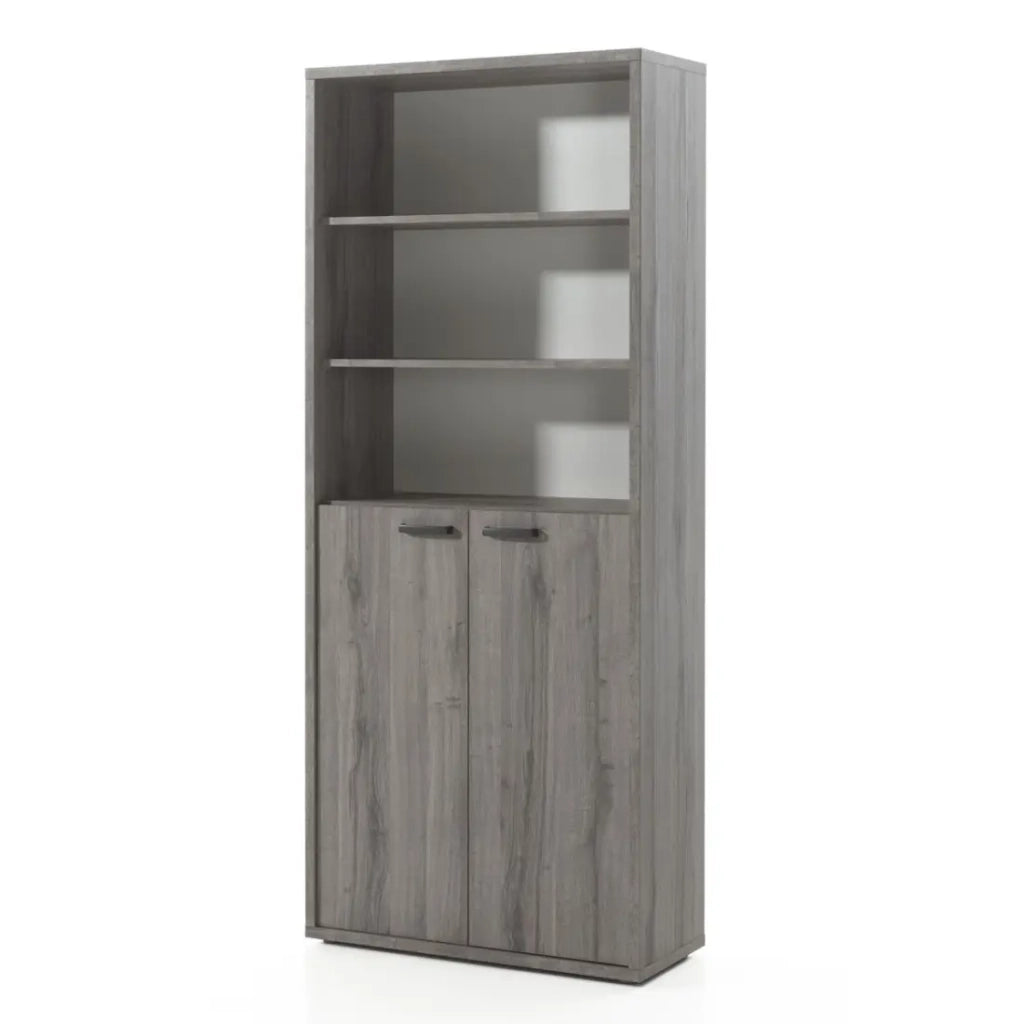 Set di 8 mobili da ufficio professionale color grigio effetto legno collezione SOON