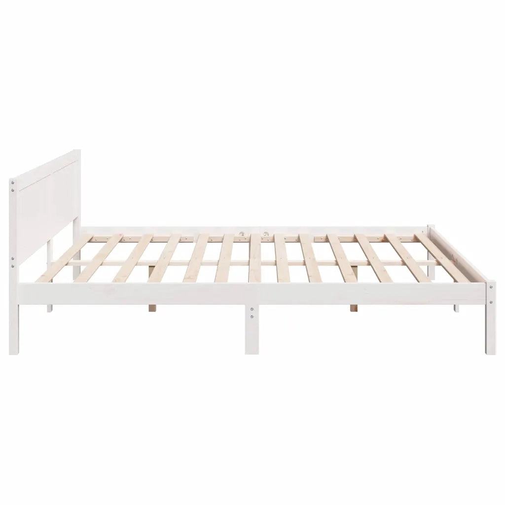 Struttura del letto-Giroletto-Rete del Letto Bianco 180 x 200 cm Legno massello di pino 728599