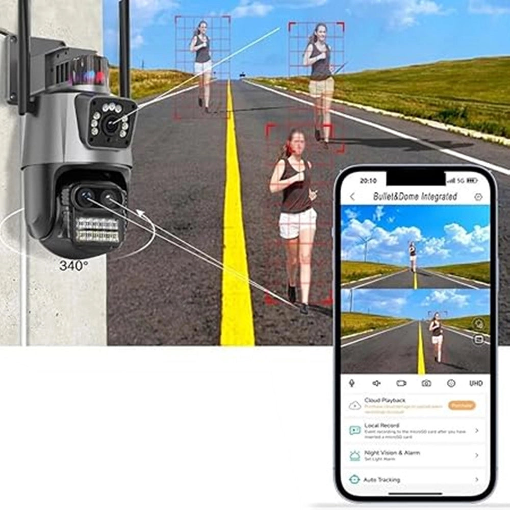 Trade Shop - Telecamera Per Sicurezza Domestica Wireless Esterna Zoom 8x Cam Video Sorveglianza -