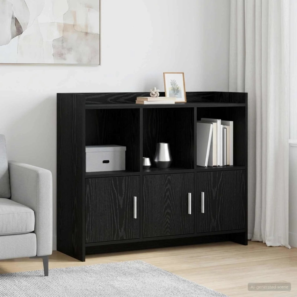Credenza Rovere Nero 98,5 x 33 x 80 cm Legno ingegnerizzato 8011140