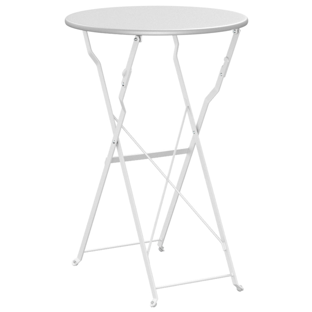 Tavolo da Bistrot Pieghevole Bianco Ã˜50x71 cm in Acciaio Verniciato