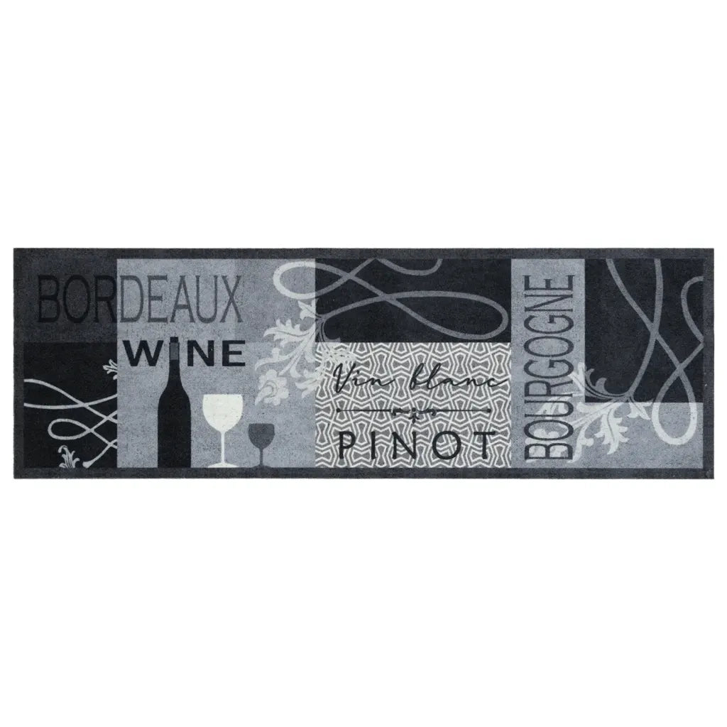 Tappeto da Cucina Lavabile Grigio Vino 60x180 cm in Vellutocod mxl 115023