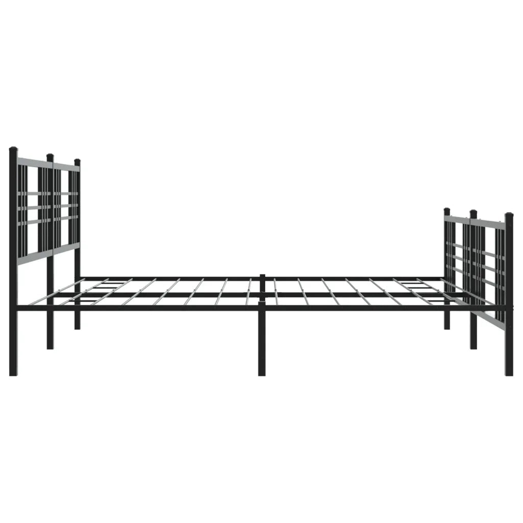 Giroletto con Testiera e Pediera Metallo Nero 200x200 cm 376349