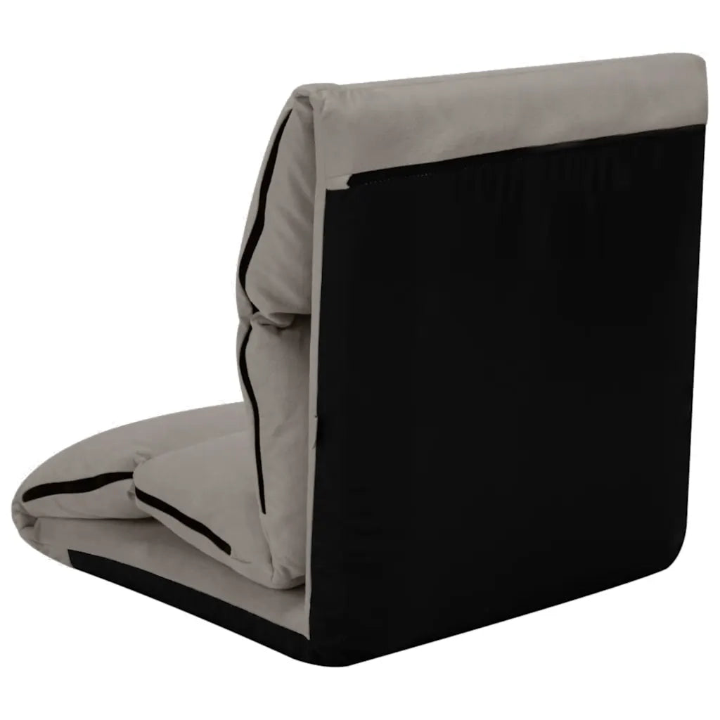 Sedia a Sdraio da Terra Pieghevole Grigio Chiaro in Microfibra cod mxl 65775