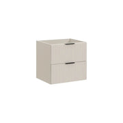Mobile sotto lavabo NOXERA – 60 cm – 2 cassetti – Beige opaco – Mobile sospeso moderno