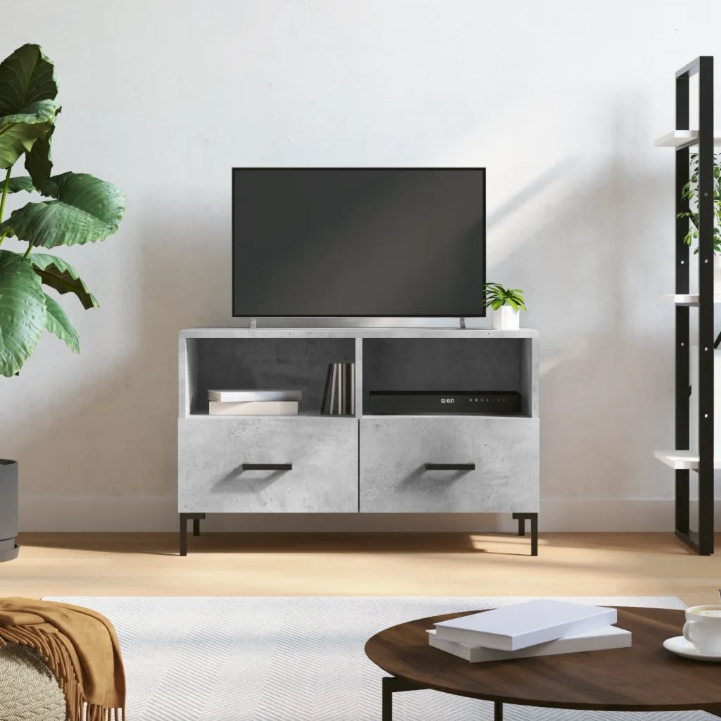 Mobile per TV-Credenza TV-Console TV Grigio Cemento 80x36x50 cm Legno Multistrato 653541