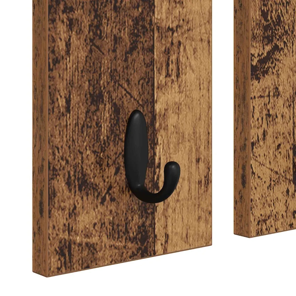 vidaXL Appendiabiti a muro con specchio Legno vecchio 85 x 10 x 45 cm