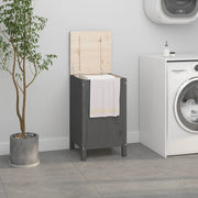 Contenitore per Bucato Grigio 44x44x76 cm Legno Massello Pino 823576