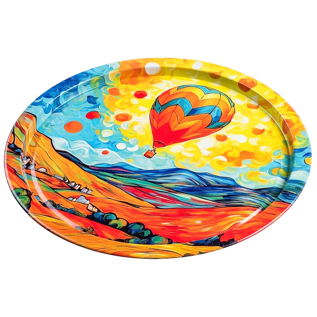 Vassoio decorativo da portata KADAX, rotondo, grande, con motivo a palloncino, in metallo, 32,5 cm