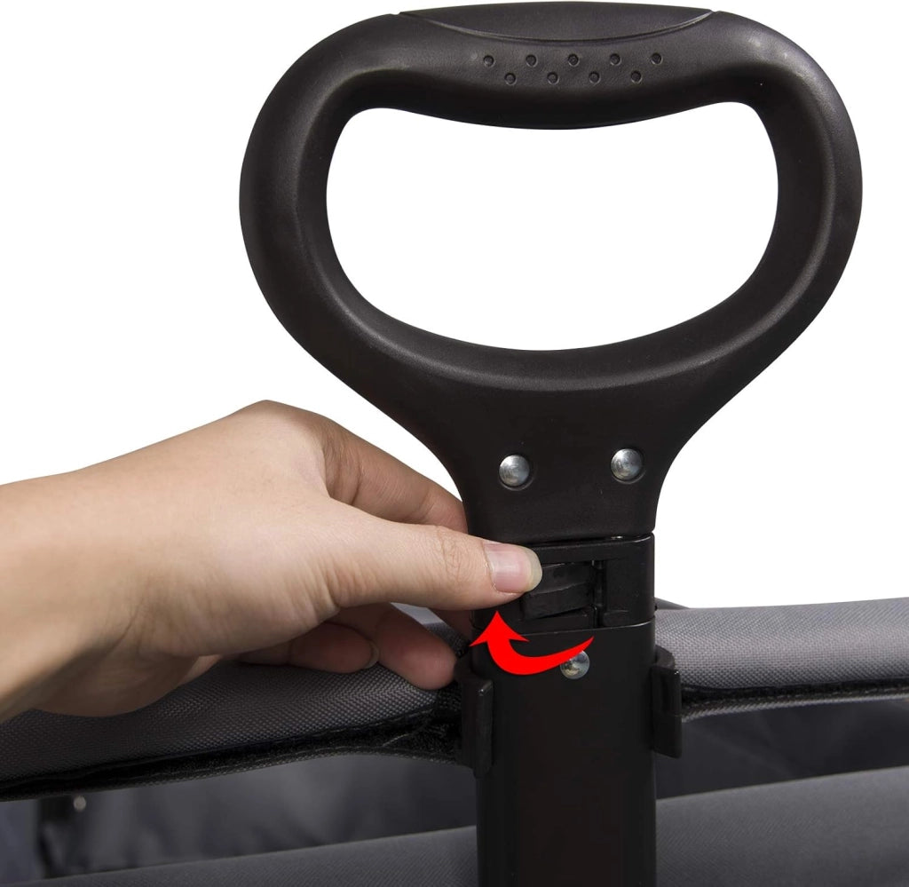 Carrello da Giardino Pieghevole con Tetto Carrello da Trasporto a Mano Rimorchio con 4 Ruote Portata 80 kg, Blu