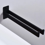Asciugamani angolari per bagno e cucina, per doppio braccio in acciaio inossidabile, fissaggio alla parete, colore grigio scuro, 39 cm