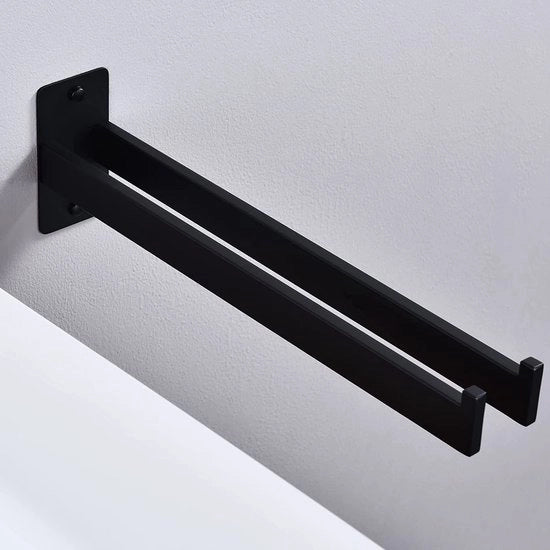 Asciugamani angolari per bagno e cucina, per doppio braccio in acciaio inossidabile, fissaggio alla parete, colore grigio scuro, 39 cm