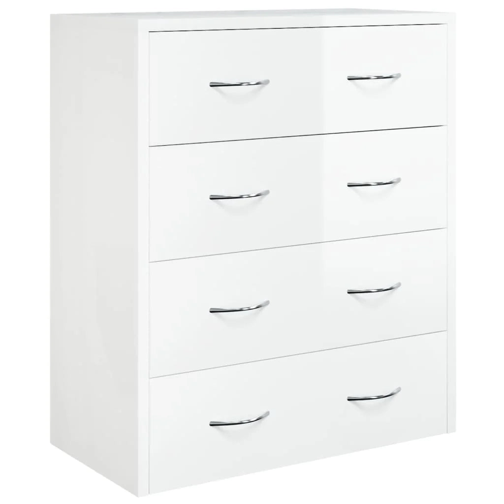 Buffet credenza cassettiera mobiletto mobile contenitore organizer per cucina soggiorno salotto con 4 cassetti 60 x 30,5 x 71 cm bianco lucido 02_0029750